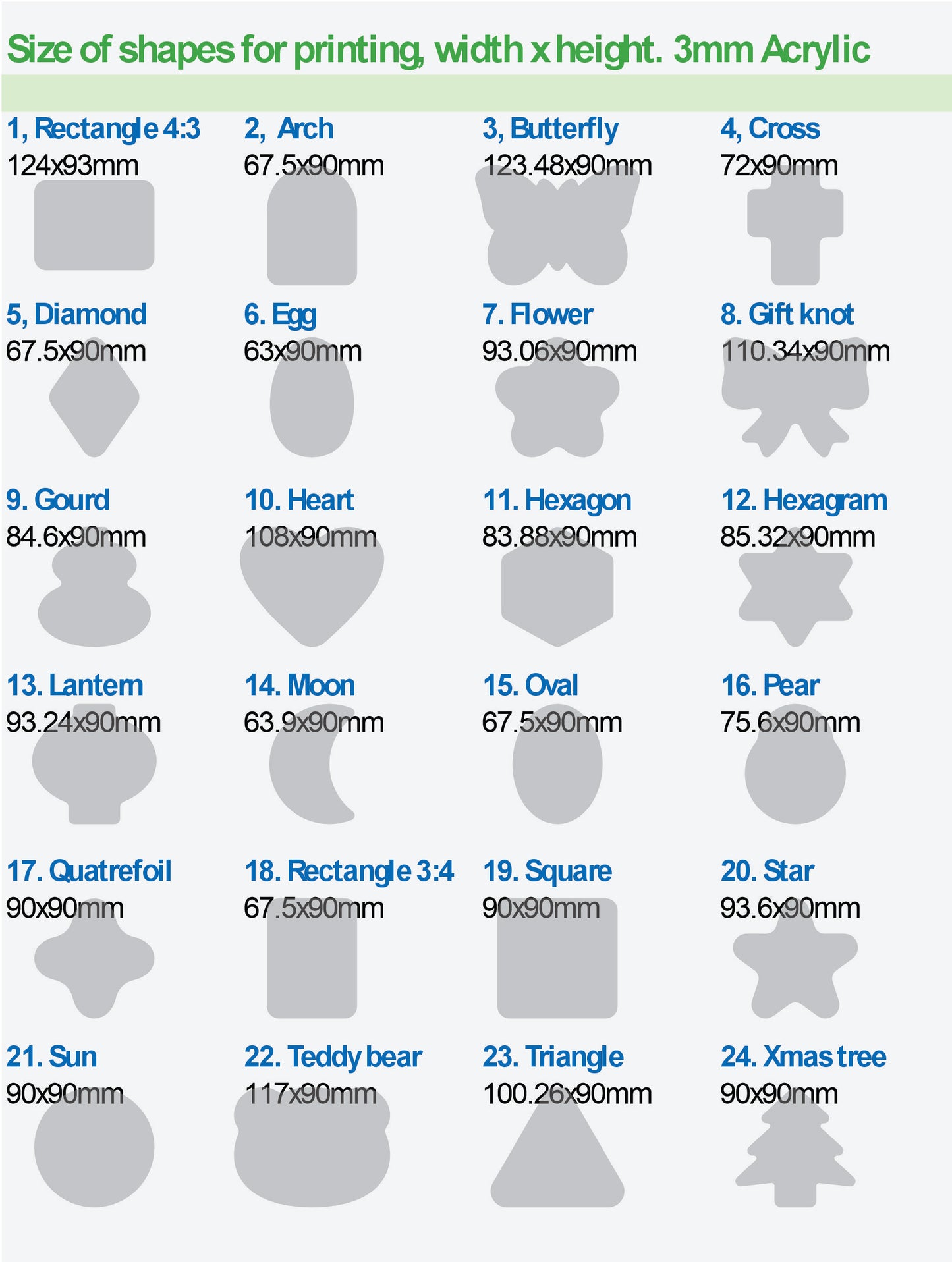 size of the shape for tablet stand