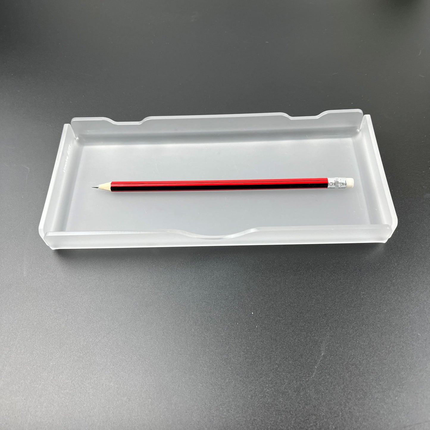 acrylic pencil holder pen tray with personalized engraving | Large size