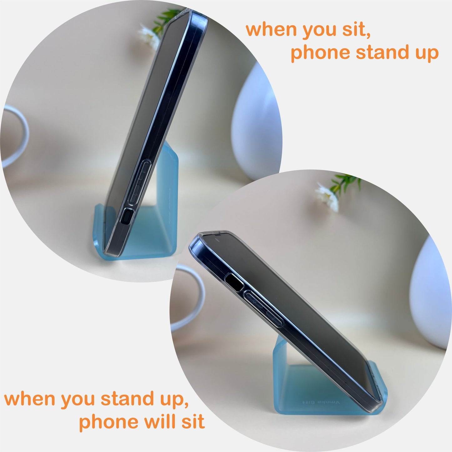 phone stand with double view angle 40 and 65 degree