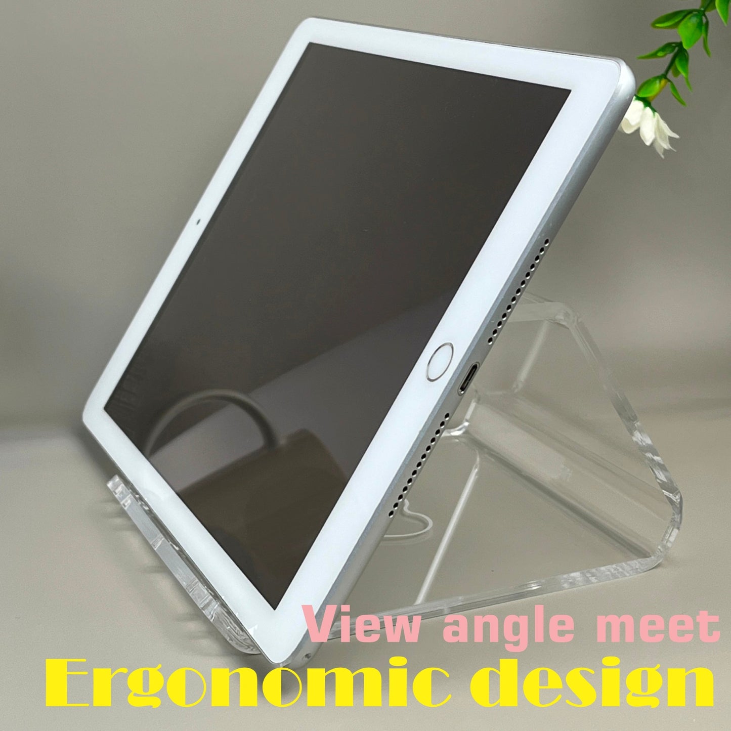 iPad stand 4mm clear acrylic | tablet holder 3mm clear satin