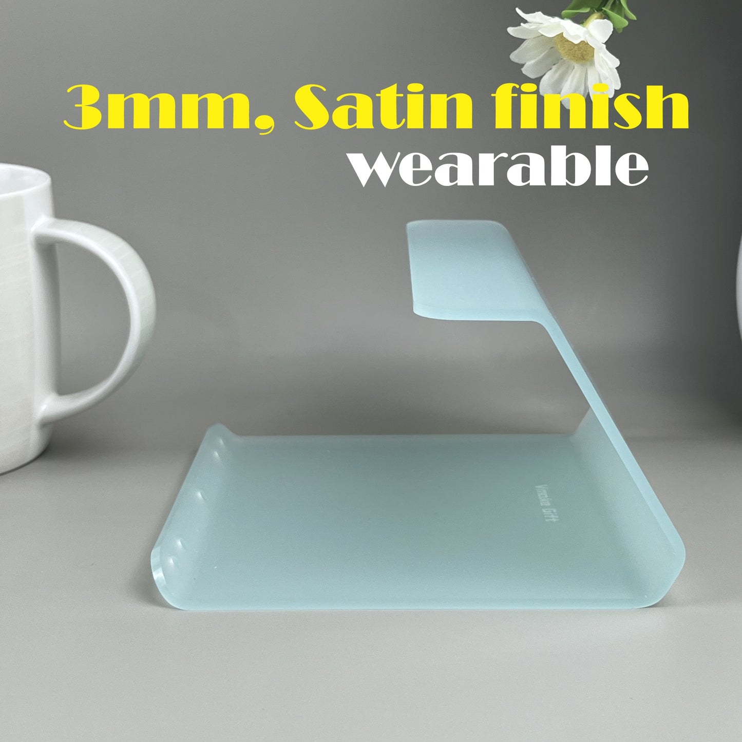 iPad stand 4mm clear acrylic | tablet holder 3mm clear satin