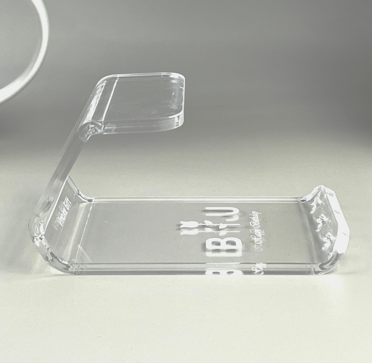phone stand holder 4mm clear acrylic with custom engraving