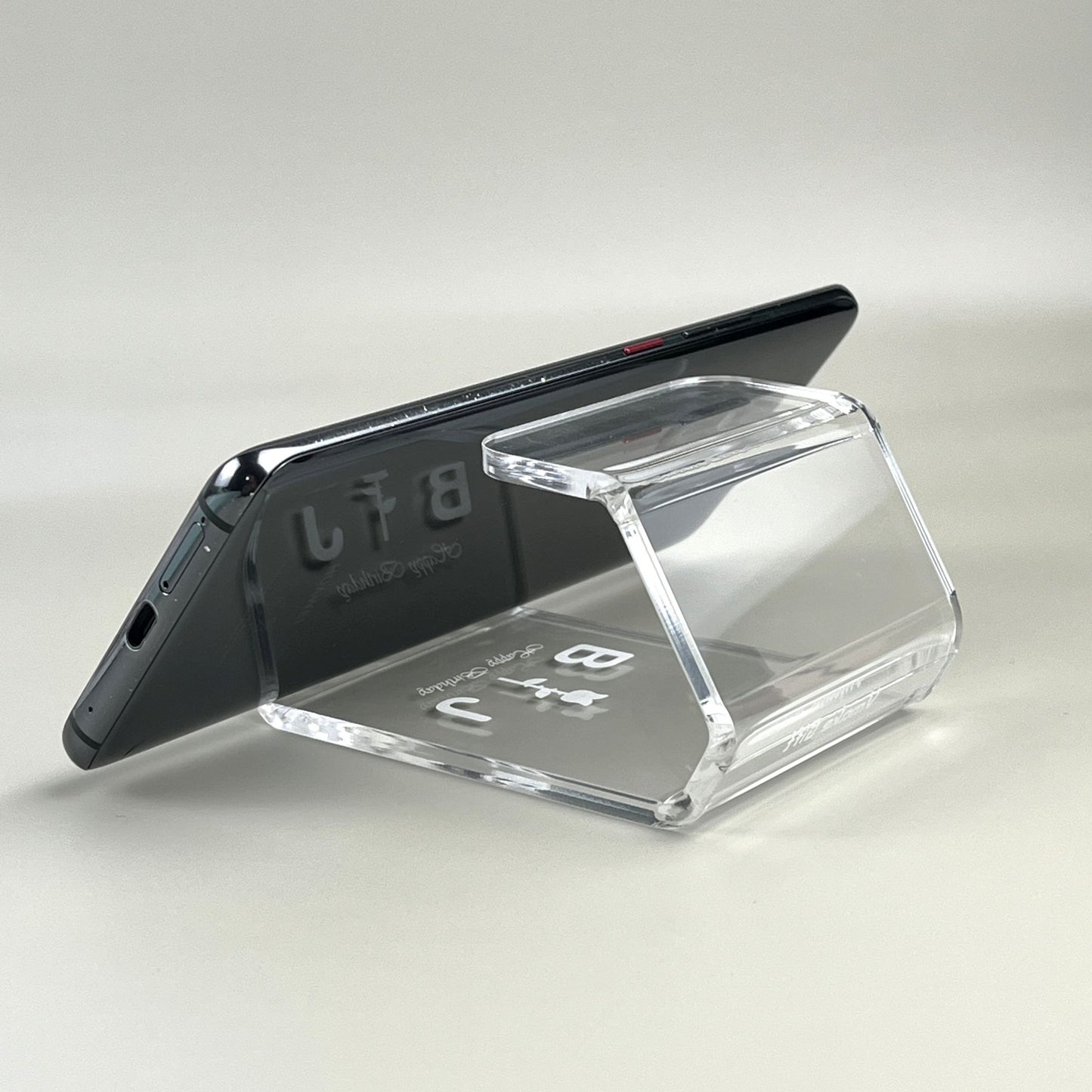 phone stand holder 4mm clear acrylic with custom engraving
