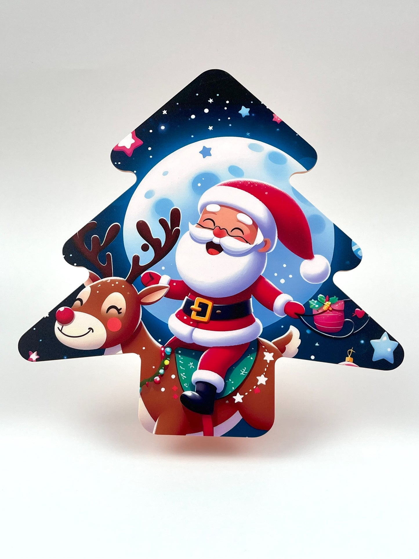 photo stand Christmas tree float view