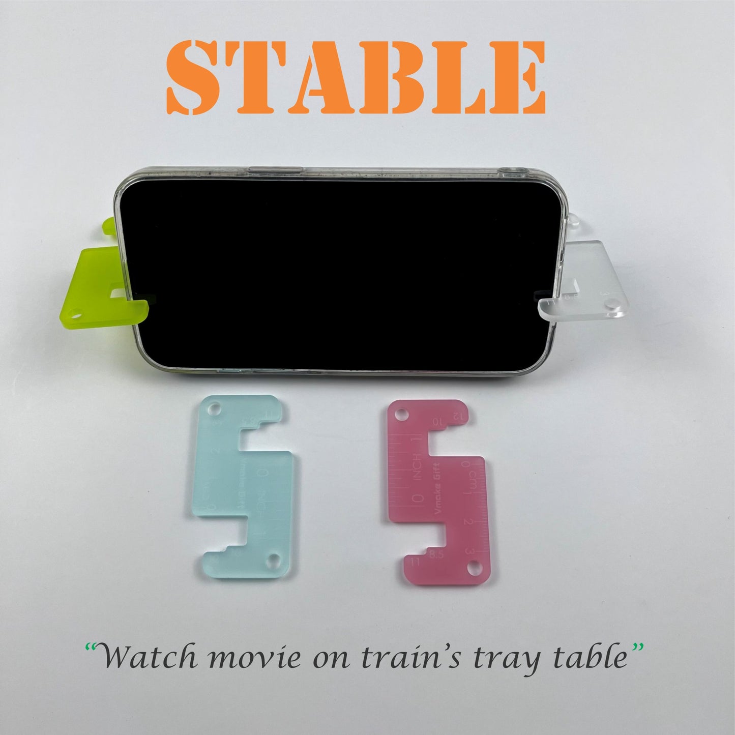 portable phone stand holder with mini ruler 3mm acrylic