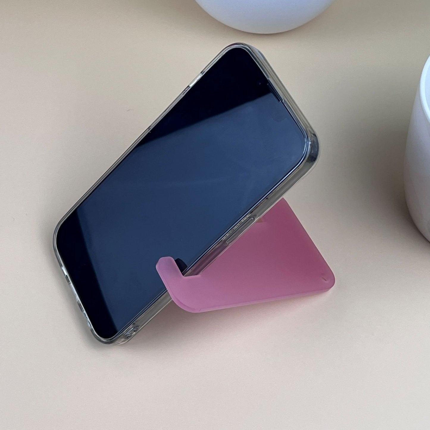 手机支架标签，支持横向和纵向放置