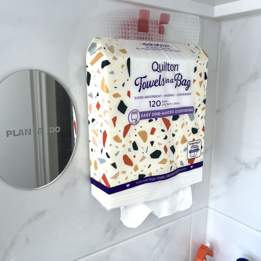 Quilton towel in a bag acrylic wall holder