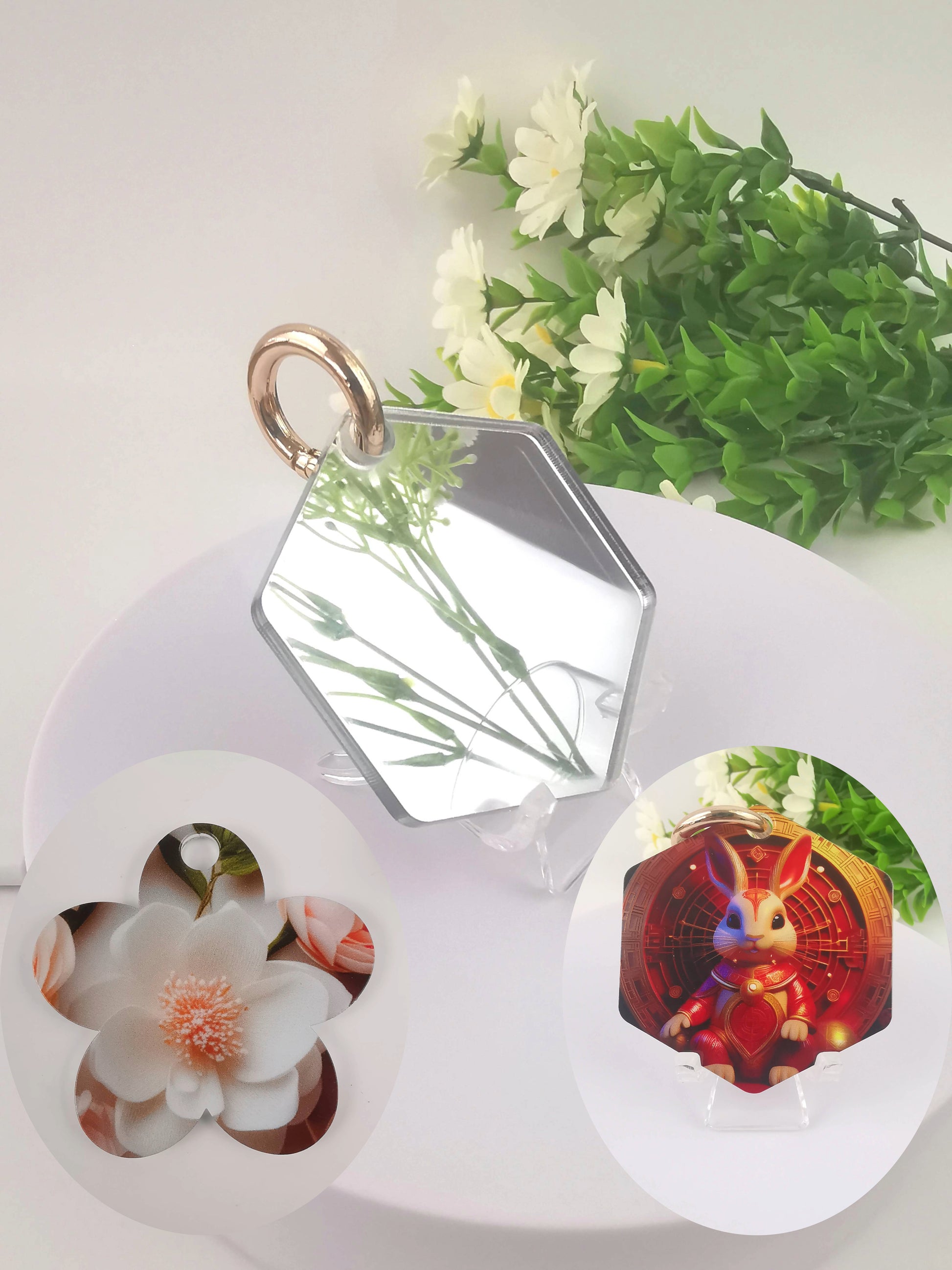 small acrylic mirror with custom printing