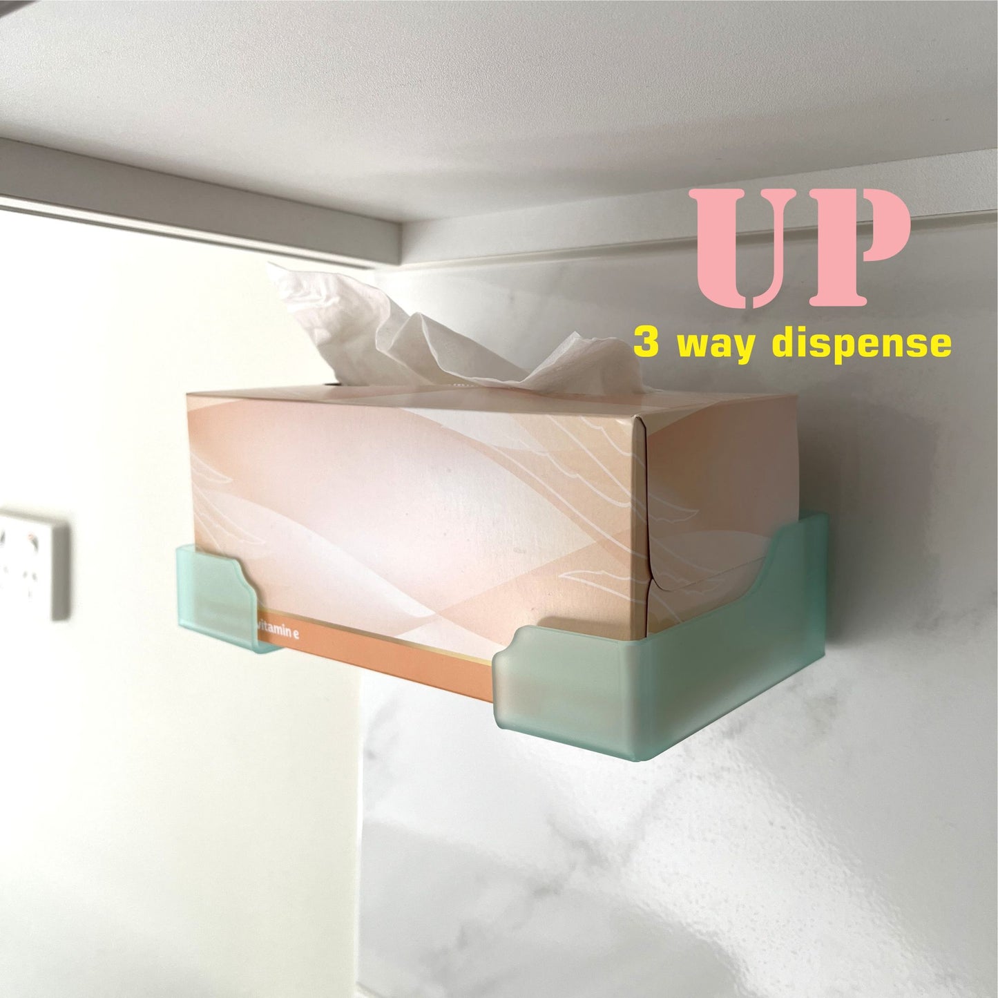 Tissue box wall holder, 3‑Way Acrylic Dispenser, Multi colors