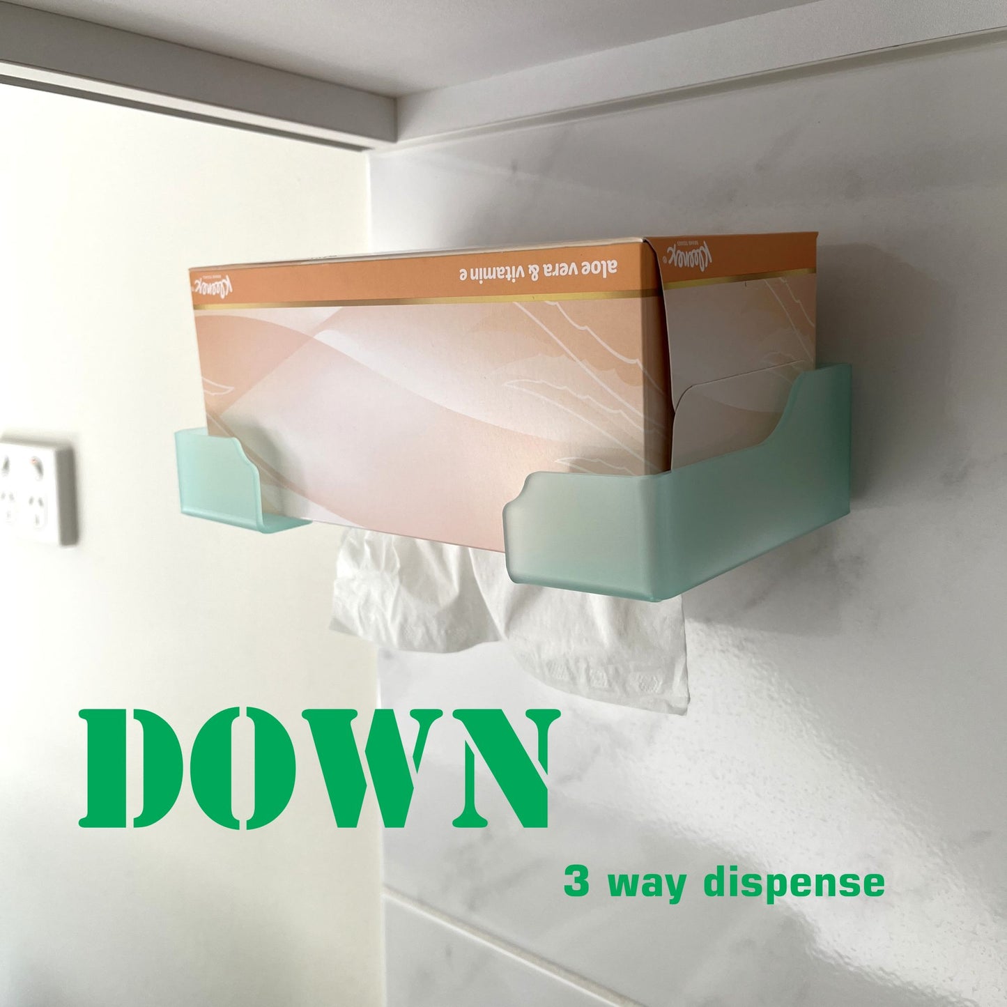 Tissue box wall holder, 3‑Way Acrylic Dispenser, Multi colors