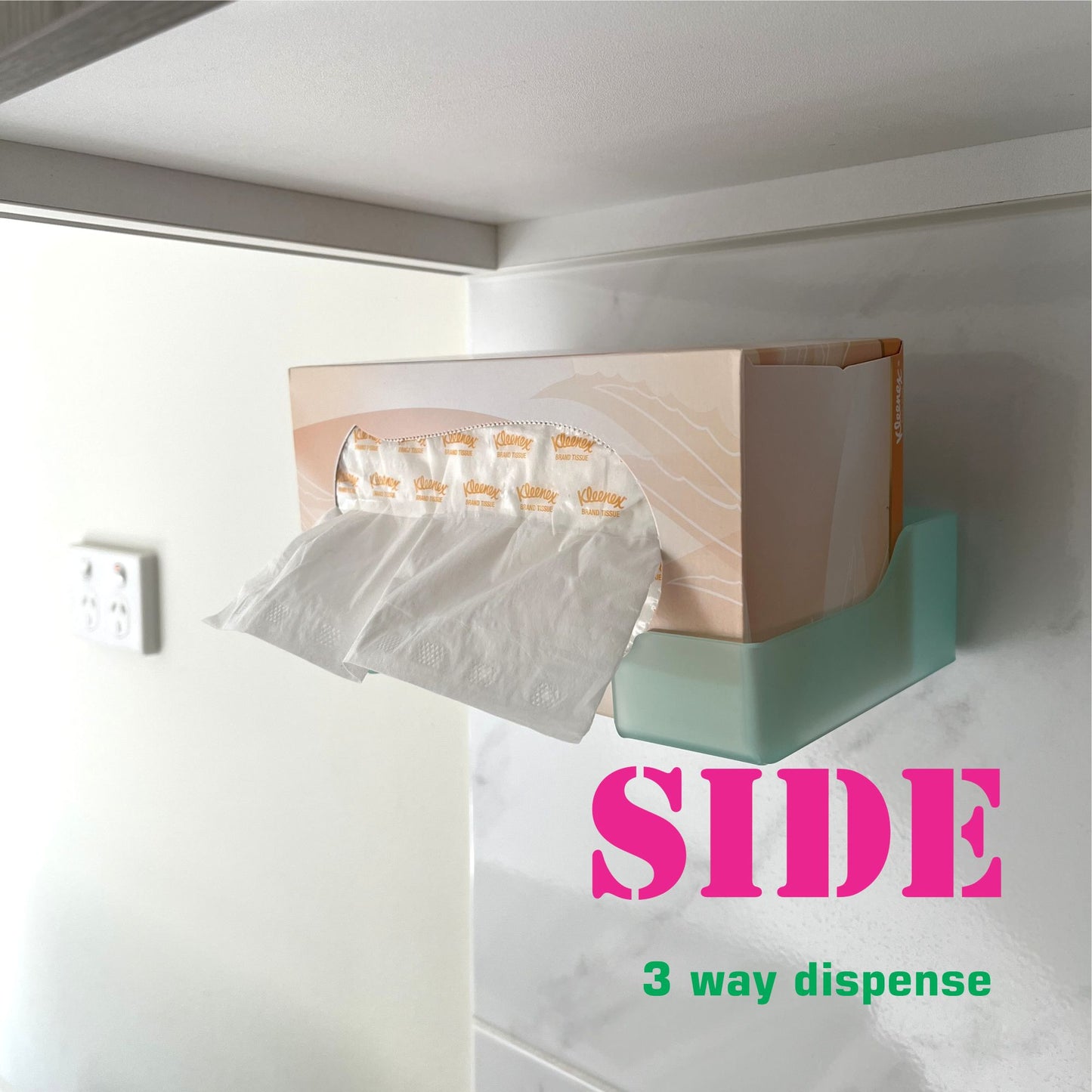 Tissue box wall holder, 3‑Way Acrylic Dispenser, Multi colors